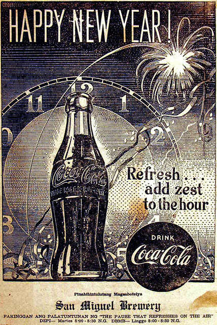 1950 Coca-Cola Happy New Year Phillipines