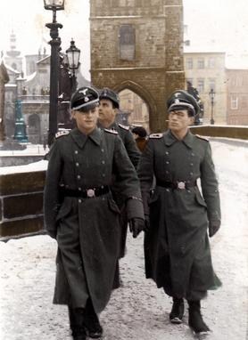 Waffen SS officers in Prague