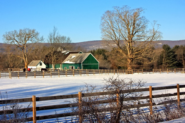 Green barn in Greenfield NY