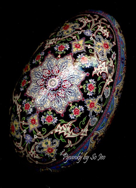 Isfahan Persian Rug Series Goose Easter Egg Pysanka Fine Batik Art
