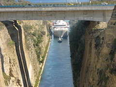 Cruise Ship Entering the Corinth Canal