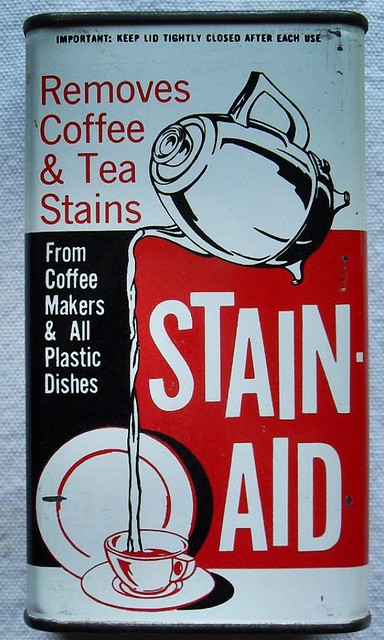 1960s STAIN AID vintage detergent metal tin canister
