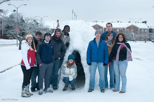 Students Building an Igloo