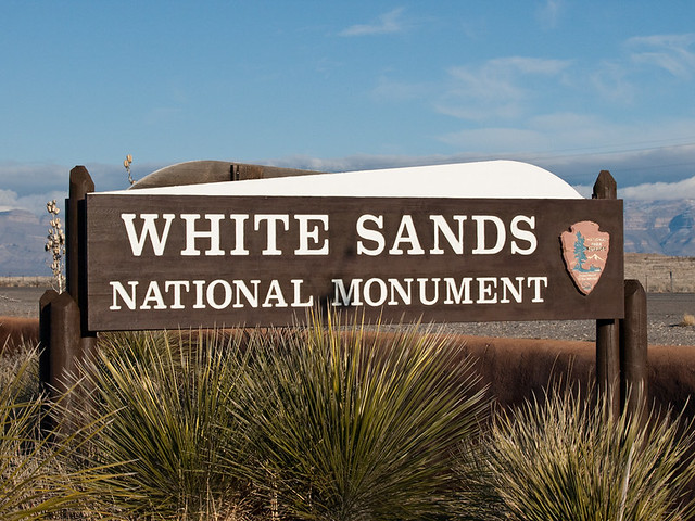 White Sand National Monument sign