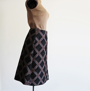 vintage 1960s BLACK and TAN A-Line Wrap Skirt - MEDIUM - L… | Flickr