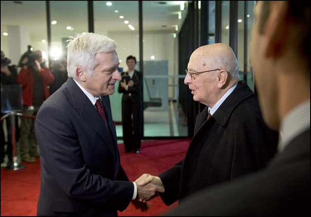Napolitano, first Head of State to visit EP after the entry into force of the Lisbon Treaty