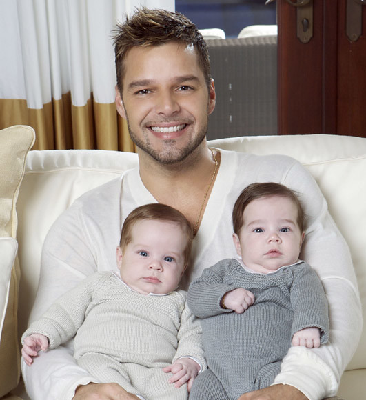 Ricky martin with his kids