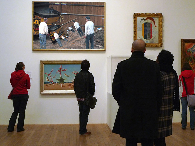 People at a gallery