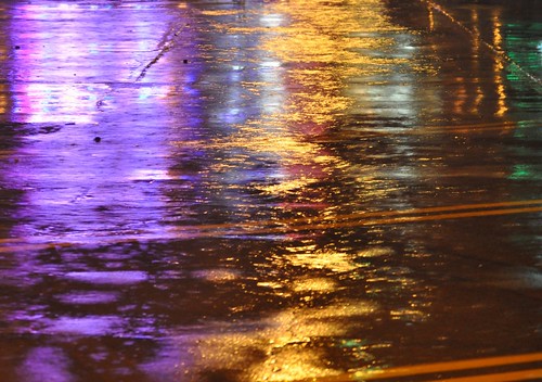blue red color reflection green water rain yellow puddle rainbow texas purple tx lot rowlett paerking