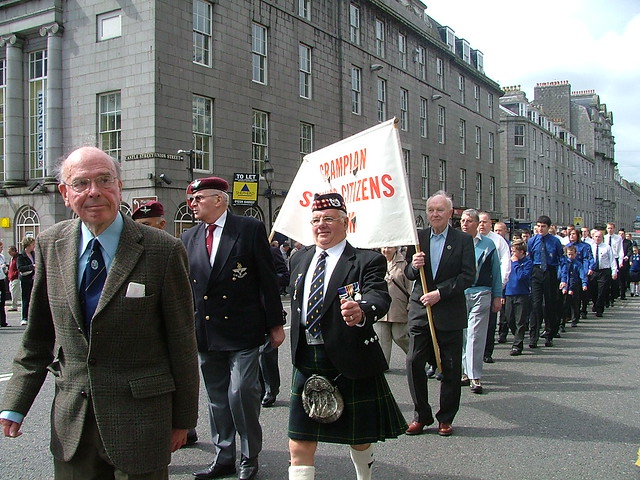 Veterans March down Union St Aberdeen.