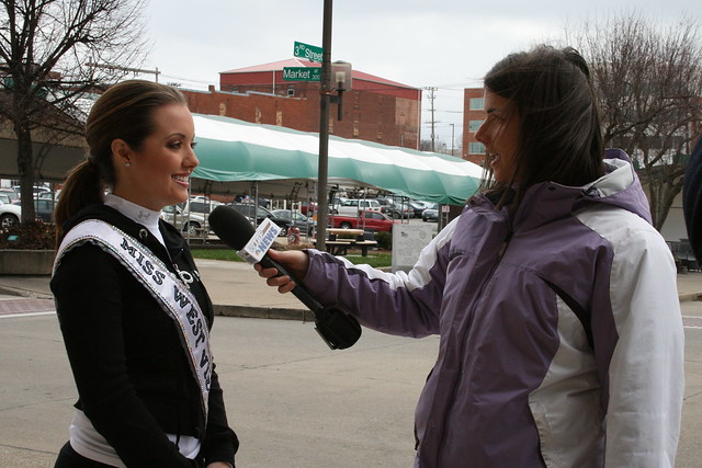 Miss WW USA Erica Goldsmith gets interviewed by Lauren Weppler of WTAP TV