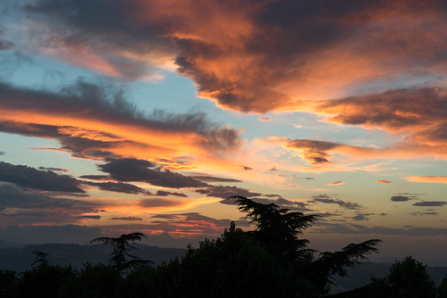 Sunset from Montalto Delle Marche by MikePScott, Sunset from Montalto Delle Marcheascolipiceno camera clouds featureslandmarks hills italia italy lem
