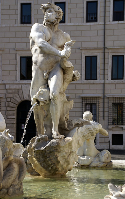 Rom, Piazza Navona, Fontana del Moro (Fountain of the moor)
