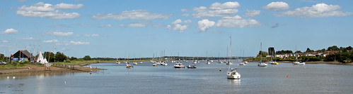 panorama landscape essex southwoodhamferrers rivercrouch river boats clouds sky slipway yachts buoys reflections people birds sails countyofessex