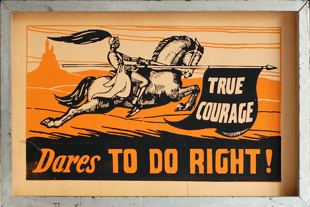 “True Courage Dares To Do Right” — vintage 1937 classroom poster