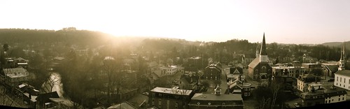 sky panorama sun sunrise downtown vermont stitch antique montpelier hugin colorfade