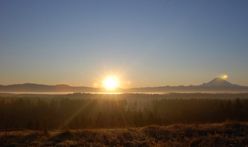 SUNRISE by WHATSMYSTYLE, sun moutian mtrainer northwest washington nikon light sunrise clear day regionwide 18135mm