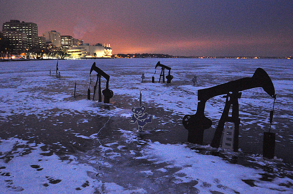 Oil Sure Must Be Running Low If They're Pumping It Out of Lake Monona by Madison Guy