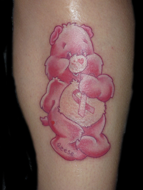 Care bear Tattoo, Breast cancer Tattoo,