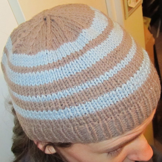 My first knitted hat - a year later