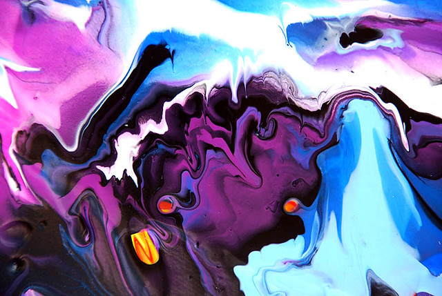Purple Blue Acrylic Abstract