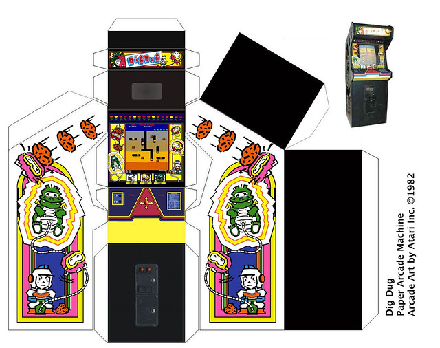 Dig-Dug paper arcade machine
