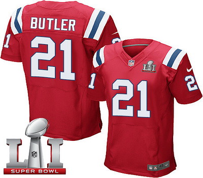 Nike Patriots #21 Malcolm Butler Red Alternate Super Bowl LI 51 Men's Stitched NFL Elite Jersey