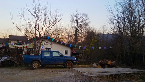 lontano da dio e dagli uomini by Eugenia Indri, Platischis, 2016abandoned mountain italy usa pickup blue desolate road trees winter sunset dusk deca