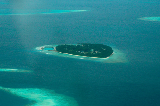 Heart shaped island in the Maldives