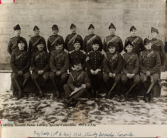 Royal Canadian Dragoons, 1st B Squadron, Stanley Barracks, Toronto (1913) [OHQ-PICTURES-S-R-664]