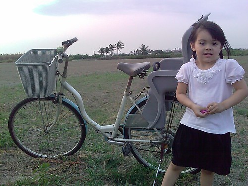 Christina and the Hello Kitty bike