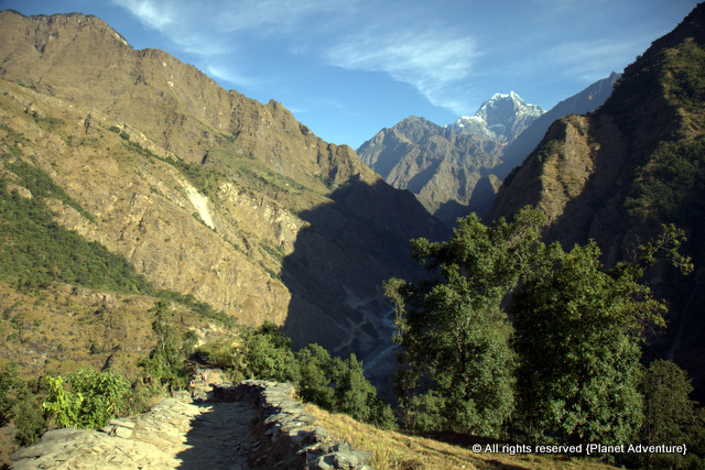 Nilgiri South in The Distance - 6,839 metres - Annapurna Curcuit Trek - Nepal