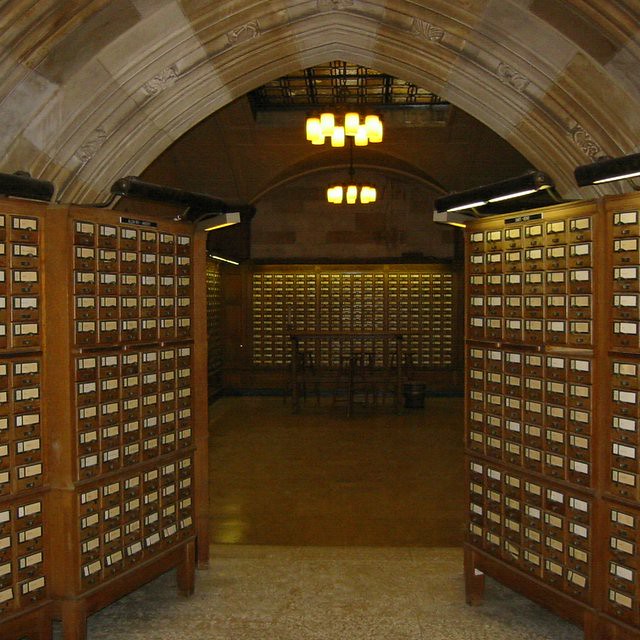 Card catalogs at Sterling Memorial Library, kept only for appearances