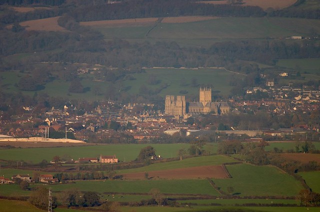 Wells Cathedral from Glastonbury Tor