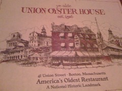 Union Oyster House placemat