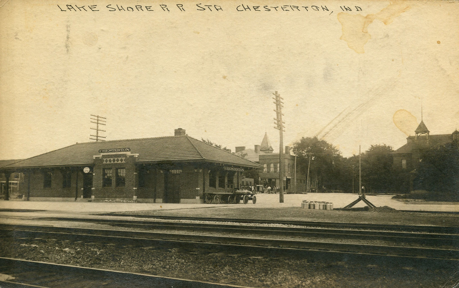 Lake Shore Railroad Station, circa 1915 - Chesterton, Indiana