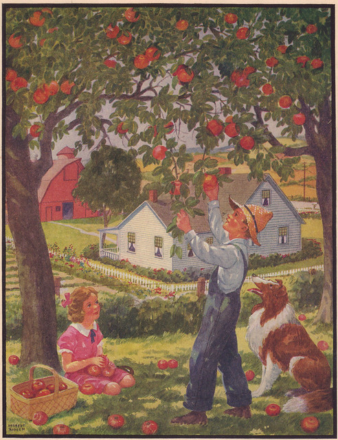 Apple picking on the farm by Herbert Rudeen