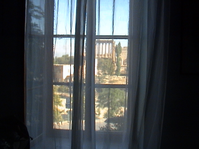 View of Baalbek Roman Ruins from Palmyra Hotel