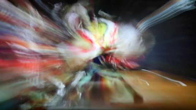 native dancer paints in light motion