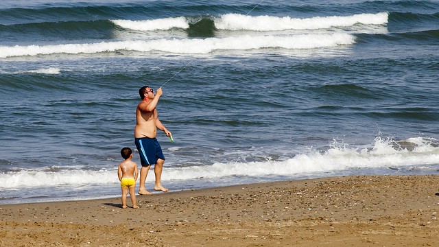 Daddy bought a kite for his little son...... Agripoli,Cilento NP, Italy
