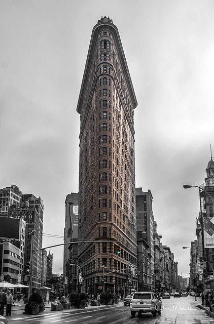 The Flatiron Building NYC on a Wet and Windy Day
