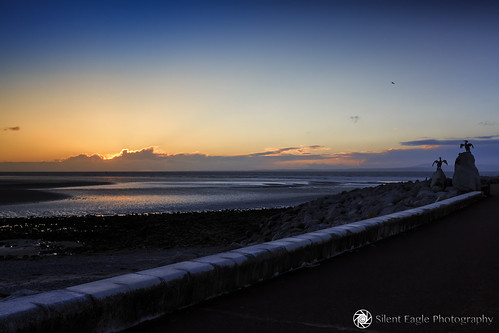 silenteaglephotography north west the stone jetty morecambe seascape sea clouds sunset sun water reflections sky night beach beautiful birds outdoor weather blue orange silhouettes dusk landscape iso640 sunray england