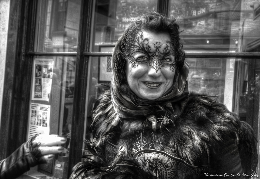 The Lady of the web !     Whitby Street portrait.