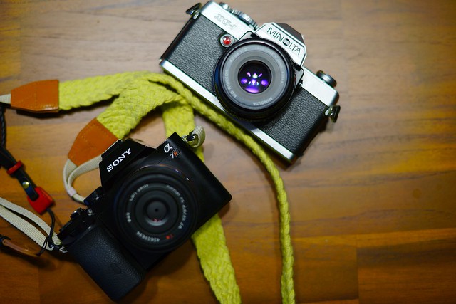 The old and the new. Minolta XG-1. Nex 6. A7r.