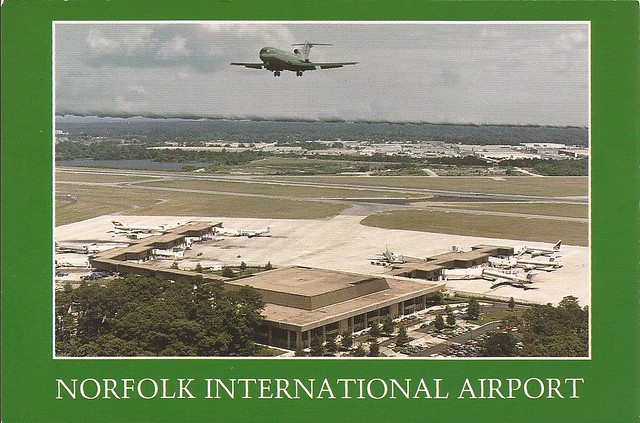 Norfolk International Airport (ORF) postcard - 1980's