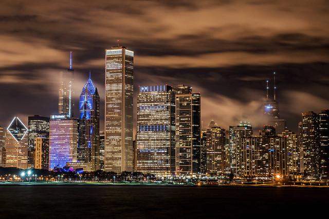 Foggy Chicago Skyline