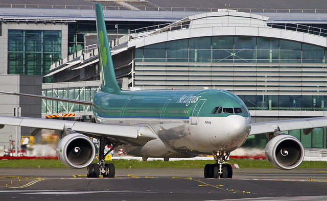 Aer Lingus EI-ELA  Airbus A330-302X St Patrick (Padraig) entering the taxiway outbound