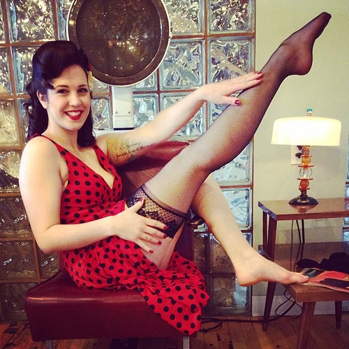 Such a #cute #pinup #photo with Brittany! #hair by @hairbymisskellyo #danotanaka #photographer #winnipeg #wpg #ywg #204 #winnipeggirl #iphone #inprogress #photoshoot #pinupstyle #stockings #1950s #retrostyle #vintageinspired | by danotanaka