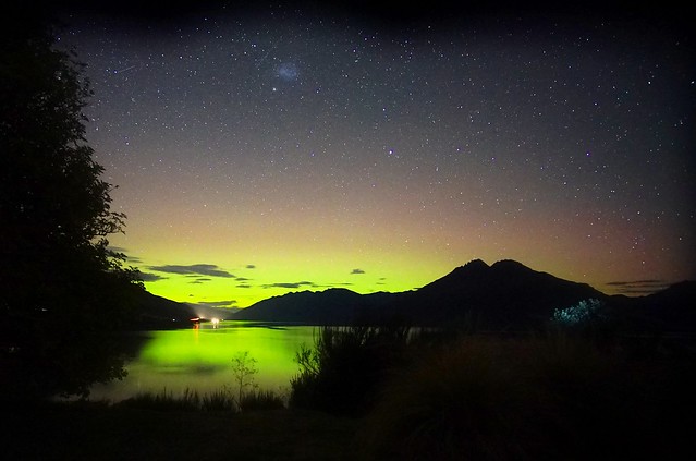 Aurora Australis at Queenstown, New Zealand