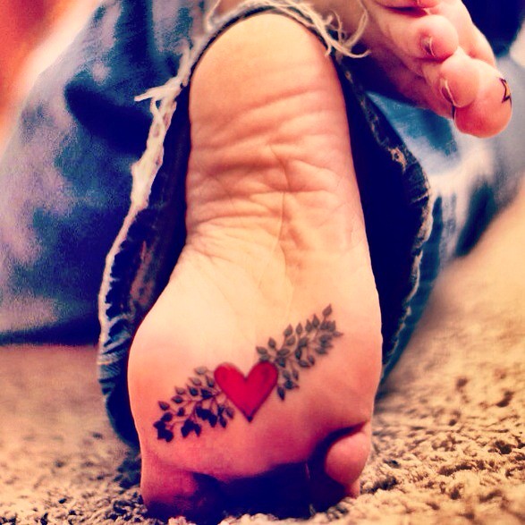 Nice For Foot Heart Tattoo!!